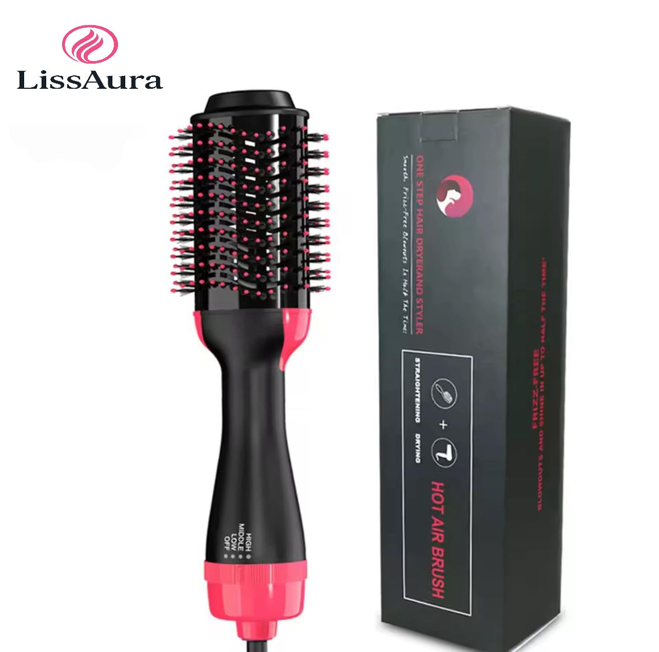 Brosse coiffante 3-en-1 | Sèche, Lisse & Donne du Volume – LissAura™